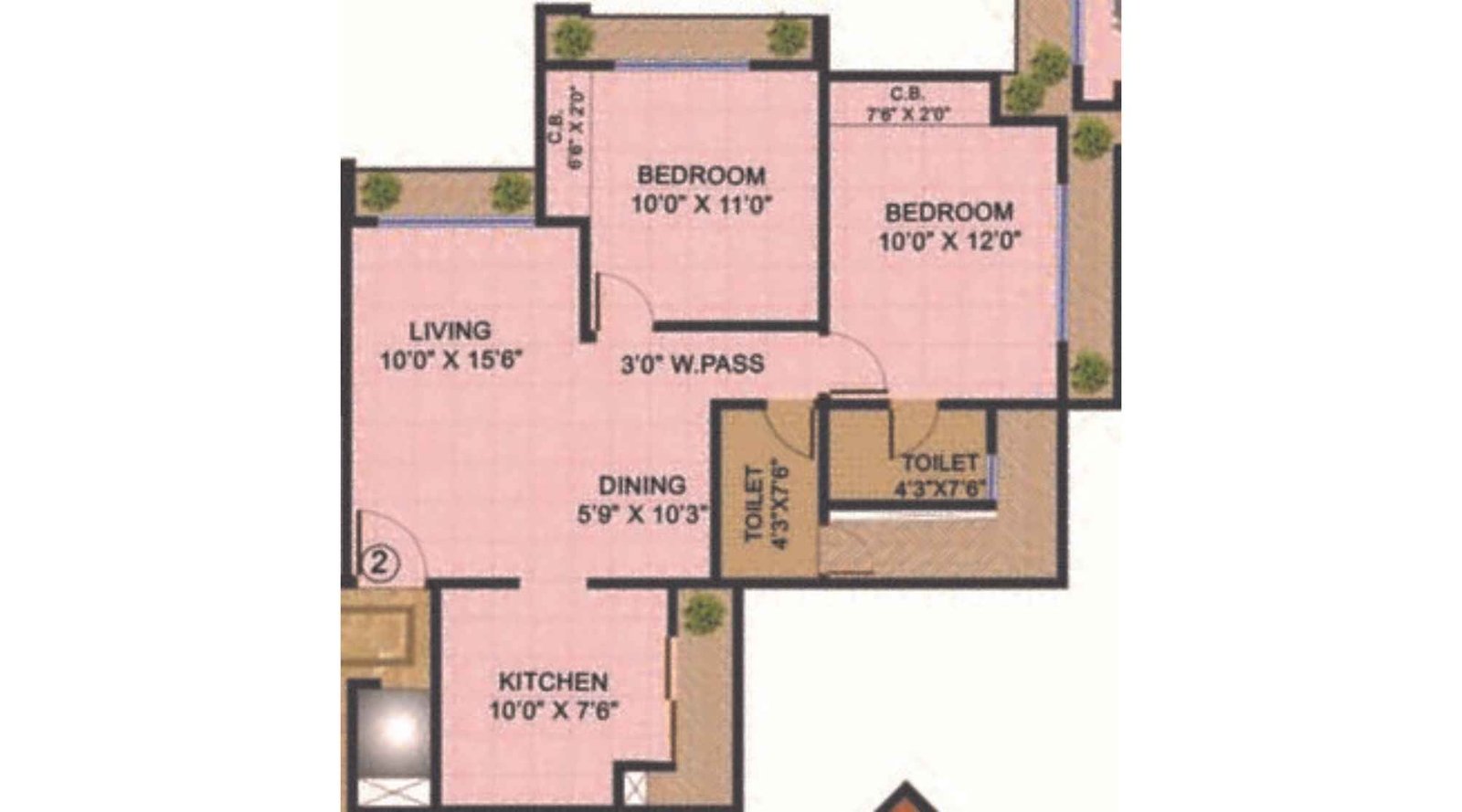 Bhoomi-Acres-Floor-Plan-G-H-Wing-2-BHK-Unit-Plan-2