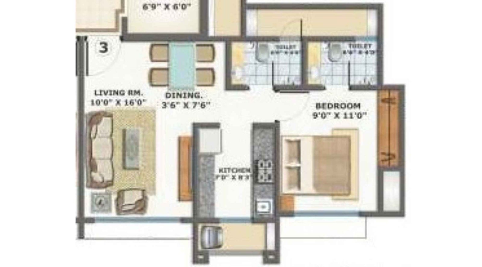 Bhoomi-Acres-Floor-Plan-M-Wing-1-BHK-Unit-Plan-3