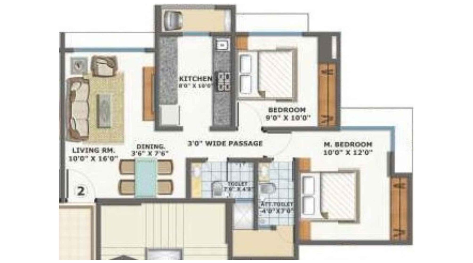 Bhoomi-Acres-Floor-Plan-M-Wing-2-BHK-Unit-Plan-2